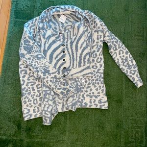 Free People two piece cardigan set, New with tags. Cream and gray cotton blend.